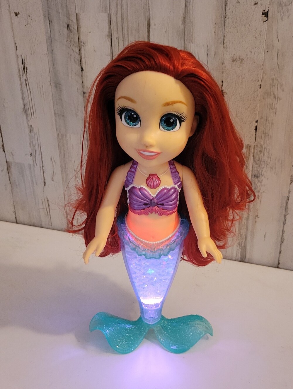 Disney Princess Ariel Sparkle Mermaid Doll Talks Sings 14" Light-Up Glitter Tail